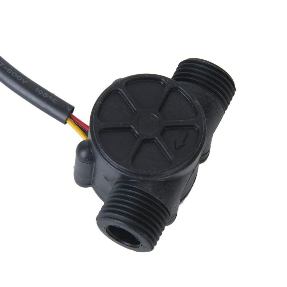 Best Quality Water Flow Sensor YF-S201 Flowmeter G1 / 2 1-30L / Min Black Water Flow Sensor YF-S201