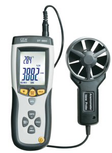 CEM DT-8893 เครื่องวัดความเร็วลมแบบเทอร์โม เครื่องวัดความเร็วลมแบบดิจิตอล เครื่องวัดความเร็วลมแบบพกพา มัลติฟังก์ชั่น จอ LCD - Product Image 2