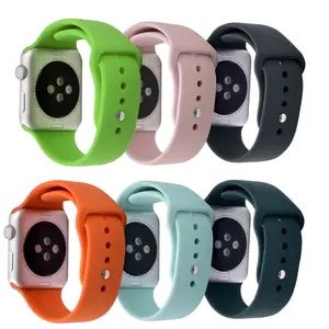 Pulseira de relógio de silicone macio para apple watch, mais cores