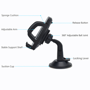 Suporte de Celular para Carro Atacado Barato Mãos Livres 360 Graus Rotação Ajustável Pescoço Curto Portátil Compatível para Painel - Product Image 4