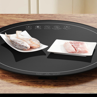 Chauffe-plats rotatif intelligent 60cm, plateau chauffant en verre trempé avec minuterie et verrouillage pour enfants, rotation automatique pour buffet à la maison, étanche