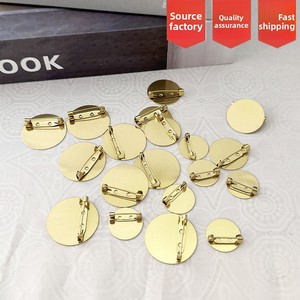 Base de broche en acier inoxydable plaqué or, plateau poli, personnalisable pour broche DIY, bijoux inaltérables, vente en gros - Product Image 2
