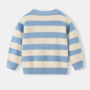 Ensemble de vêtements en tricot pour bébé nouveau-né d'hiver, cardigan rayé à manches longues et pantalon pour garçon, ensemble de 2 pièces, pull pour enfants - Product Image 2