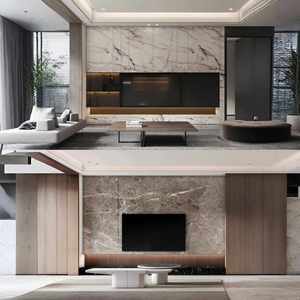 Vente en gros de meuble TV mural en bois de haute qualité Meubles design Maison moderne Salon Meuble TV avec support en bois massif - Product Image 2