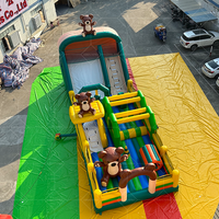 Maison gonflable de rebond d'amusement de château d'ours géant de dessin animé avec la maison de rebond pour des parcs à thème et des parties directes de la location d'usine