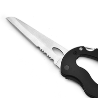 Mousqueton en Alliage d'aluminium en Multifonctionnel Randonnée Boucle avec Couteau Pliable et Tournevis
