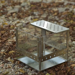 Portable Outdoor Camping <b>Fire</b> Pit Stainless Steel Frame Glass Burner Tabletop Compatible Firewood Fuel - Product Image 5