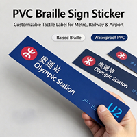 Autocollant de signalisation tactile en braille en PVC personnalisable pour les gares de métro, les aéroports, les gares routières, modèle 001, origine CN