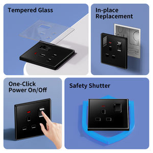 Interrupteur mural en verre trempé de luxe, lumière de piano avec éclairage LED, interrupteurs muraux, prix d'<span class=keywords><strong>usine</strong></span>, <span class=keywords><strong>agence</strong></span> de recrutement - Product Image 6