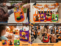 Sacs promotionnels économiques en non-tissé, vente en gros, sacs de courses laminés réutilisables avec logo personnalisé, motif dessin animé Halloween
