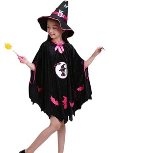Disfraz de bruja para niños, vestido de fiesta de Halloween, falda naranja con sombrero y varita mágica para niños, actuación en escenario, Cosplay - Product Image 3