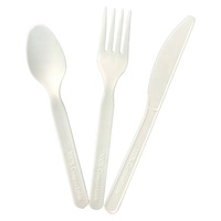 EcoNewLeaf OEM Prix bas Couverts biodégradables jetables compostables en plastique noir biodégradable CPLA à base d'amidon de maïs