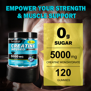 Gummies de créatine pour la croissance musculaire, marque privée, suppléments nutritionnels sportifs, sans sucre, 5000 mg de créatine monohydrate - Product Image 5
