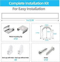 Lot de 6 canaux LED en forme de U pour bandes lumineuses à LED, couverture de diffuseur LED au néon laiteux plus épaisse, avec bande anti-fuite de lumière