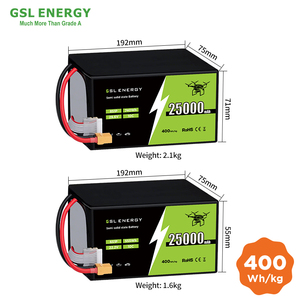 Gsl พลังงานสถานะของแข็งแบตเตอรี่ UAV 25000mAh 29.6V 6S 25ah 400wh/ kg แพ็คแบตเตอรี่พลังงานโดรนสำหรับพ่น VTOL - Product Image 3