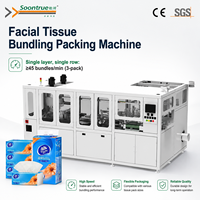 Machine d'emballage automatique de paquets de mouchoirs en papier, 45 sacs/min, entraînement servo pour fabricant de mouchoirs souples