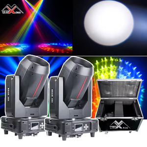 2 Pezzi Faro <span class=keywords><strong>LED</strong></span> Mobile da 380W con Effetto Arcobaleno a 14 Colori, Prisma e Controllo DMX512 per Illuminazione Scenica e Discoteca - Product Image 2