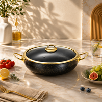 Ensemble de 12 ustensiles de cuisine de style turc classique en granit avec doubles poignées, spatules en silicone, acier inoxydable et bambou pour la cuisine à domicile