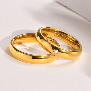 Bagues de couple en plaqué or 18k pour hommes et femmes, bijoux de fiançailles en carbure de tungstène cz, <span class=keywords><strong>alliance</strong></span>, Offre Spéciale - Product Image 5