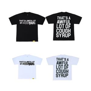 เสื้อยืดโอเวอร์ไซส์พิมพ์ลายสไตล์อเมริกันสุดเทรนดี้ คุณภาพเยี่ยมใหม่ล่าสุด ลาย THAT'S A AWFUL LOT OF COUPH SYRUP สำหรับผู้ชาย - Product Image 5