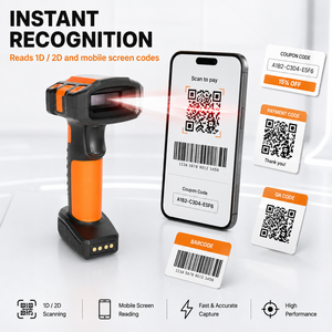 Escáner Industrial Inalámbrico 1D 2D 2.4G, Lector de Códigos QR y de Barras, Alcance de 80m, IP65, 3400mAh, con Base de Carga - Product Image 5