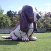 Globo Inflable de Perro Basset Hound de 12 Pies, Globo de Perro para Desfiles, Se Puede Instalar en Césped, Concreto o Interiores