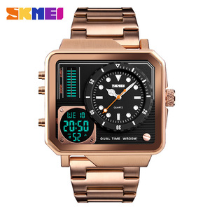 Skmei Digital Men's Watch Stainless Steel Band Dual Time Display Water Resistant 30M Quartz Movement - Product Image 4