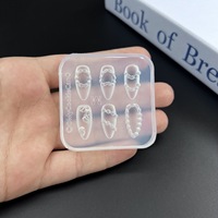 Moule à ongles professionnel, décorations d'art d'ongles, dentelle en crème, cœur, en silicone inoxydable, modèle transparent pour DIY