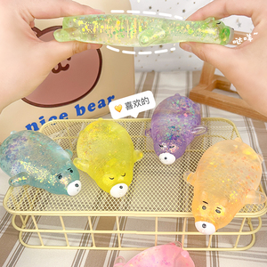 ของเล่นหมีกลิตเตอร์หลากสีสัน ของเล่นแปลกใหม่บรรเทาความเครียด น้ำตาลมอลต์ สำหรับเด็กอายุ 5 ถึง 7 ปี ขายส่ง - Product Image 4