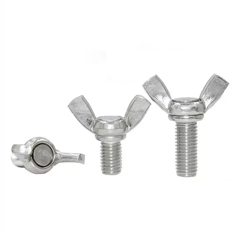 Manufacturer Carbon Steel White Zinc Plating Butterfly Screws Ingots Hand-Tightening Thread Sheep Horn Bolts