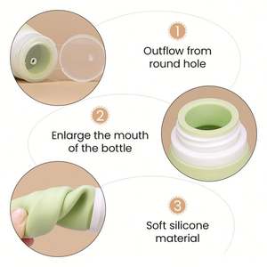 Champú recargable de silicona Envase cosmético Botellas de viaje 90mL Portátil Vacío Pequeño 2oz Silicona Tamaño de viaje Botella exprimible - Product Image 4