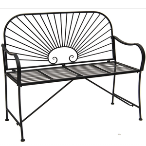 Beste Tuinmeubelen IJzer Zwart Buitenbank met Bloembak Modern Design Milieuvriendelijk & Duurzaam voor Patio Zitplaatsen - Product Image 1