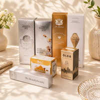 Boîtes cosmétiques de luxe personnalisées en or, emballage de produits cosmétiques, boîte cosmétique de luxe pour produits de soin de la peau et de savon