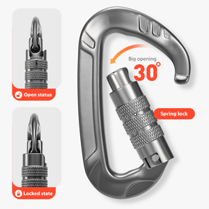 Moschettone CLIWIZ 12kN in Alluminio con Chiusura a Vite, Clip Leggero per Amaca, Gancio a Scatto per Campeggio Outdoor SGM7803B - Product Image 3