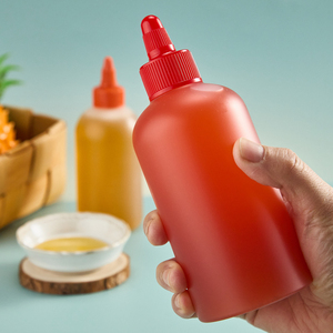 Bouteille de sauce en plastique à presser, contenant en plastique alimentaire avec bec verseur de précision anti-goutte pour le miel, l'huile, le sirop, le <span class=keywords><strong>ketchup</strong></span>, les condiments - Product Image 2