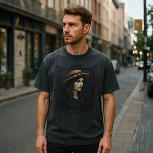 T-shirt graphique vintage en coton biologique écologique pour homme, style hip-hop, épaules tombantes, 100% coton, streetwear premium - Product Image 1