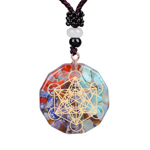 2023 <strong>OM</strong> Healing Orgonite Stone <strong>Pendants</strong> Amulet Jewelry Meditation Round Crystal Energy Bijoux Reiki Heal 7 Chakras Yoga Necklace - Product Image 2