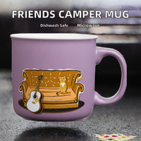 Mug en céramique Silver Buffalo Friends Central Perk Smelly Cat Iconic Orange Couch Phoebe's Guitar 20 Ounces compatible micro-ondes