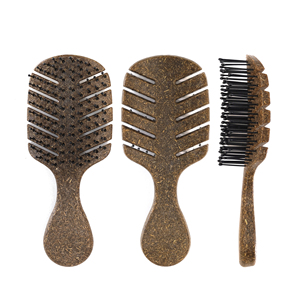 Brosse démêlante compacte OEM personnalisée en paille de blé écologique avec poils en nylon, portable pour <span class=keywords><strong>voyage</strong></span>, vente en gros - Product Image 1