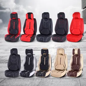 Universal Napa Leather 360 Degrees Full Surrounded Black Set Waterproof Four Seasons Car Seat Covers