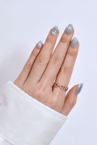 Uñas Postizas Artificiales al por Mayor, Cortas, Redondas, Brillantes, Personalizadas, OEM, ODM, de Fábrica, con Efecto Ojo de Gato Azul - Product Image 5