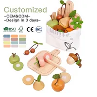 Ensemble de jouets en bois Montessori personnalisés pour couper les fruits, accessoires de cuisine pour enfants, jeu d'imitation, jouet alimentaire de simulation pour la petite enfance