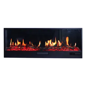 Safe and reliable E-Smart 3D APP Controlled Real Flame cheap polystone decorative Electric Fireplace