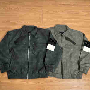 Nouveau Blouson <span class=keywords><strong>de</strong></span> <span class=keywords><strong>Moto</strong></span> Tendance 2025 pour Homme, Style Décontracté Vintage Oversize avec Revers en Pierre, Fermeture Éclair Hip-Hop et Coupe-Vent Inspiré des Îles - Product Image 1