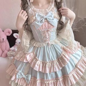Doux Mousse Brocart Jardin Lolita Jsk Robe Original Mignon et Doux Couleurs Contrastées Frais Petit Coton pour Enfants - Product Image 3