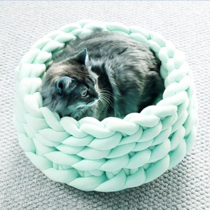 Cama <span class=keywords><strong>para</strong></span> Mascotas de Algodón Grueso Tejida a Mano, Lavable, <span class=keywords><strong>para</strong></span> Animales Pequeños, Diseño Sólido <span class=keywords><strong>para</strong></span> las Cuatro Estaciones - Product Image 3