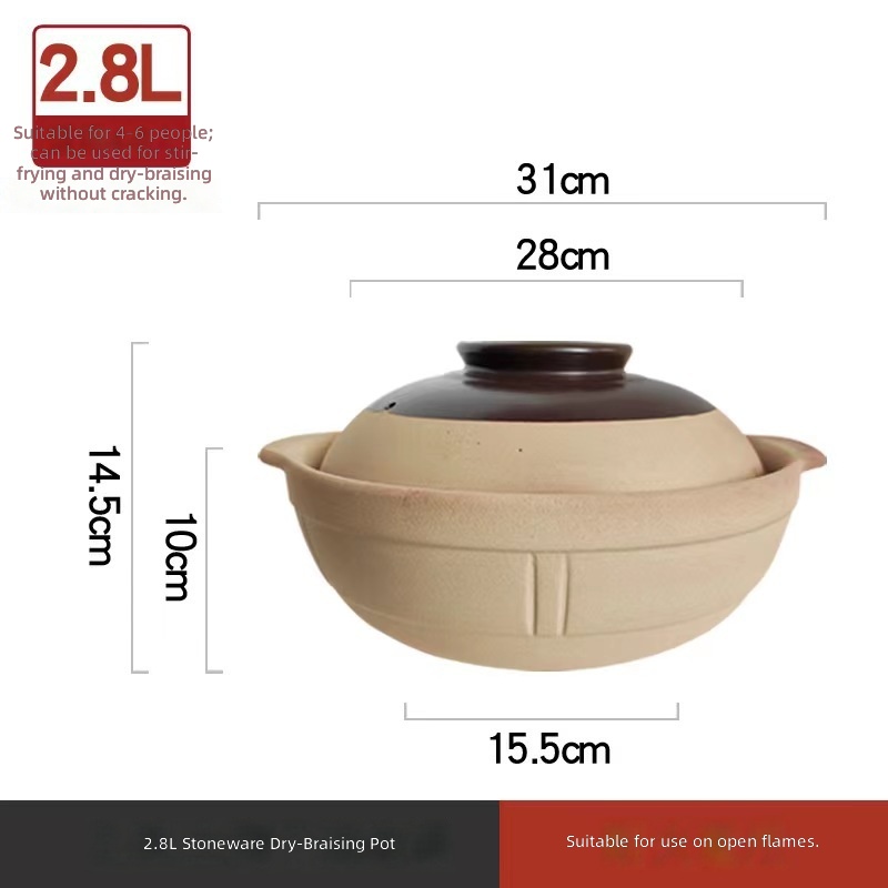 Pot en argile cuite à sec de 28 cm