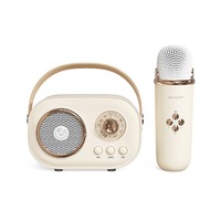 Mini Altavoz Portátil de Karaoke para Exteriores con Micrófono Inalámbrico, Subwoofer, Alto Volumen, Caja de Sonido, Regalo para Niños