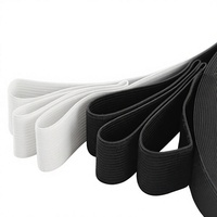 Bande élastique plate KRT KRT-WB3090 en polyester/latex noir tricoté, 4 cm, pour textile de maison, sacs, chaussures, ceintures – Confortable