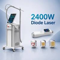 Machine d'épilation au laser à diode professionnelle 2400W avec triple onde 755/808/1064nm, refroidissement semi-conducteur, usage commercial